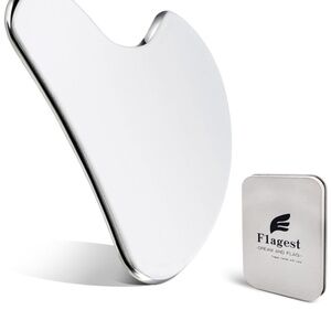 Flagest Stainless Steel Gua Sha Facial Tools - Face Massage Tools - Smooth Durab